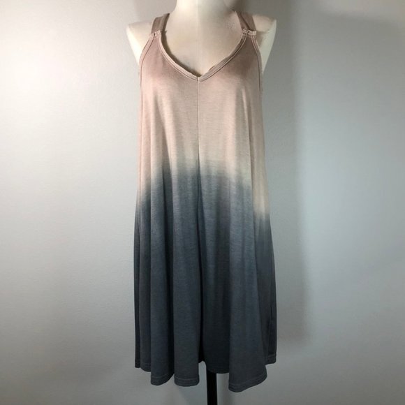 Umgee Dip Dye X-Back Sleeveless Mini Dress NWT